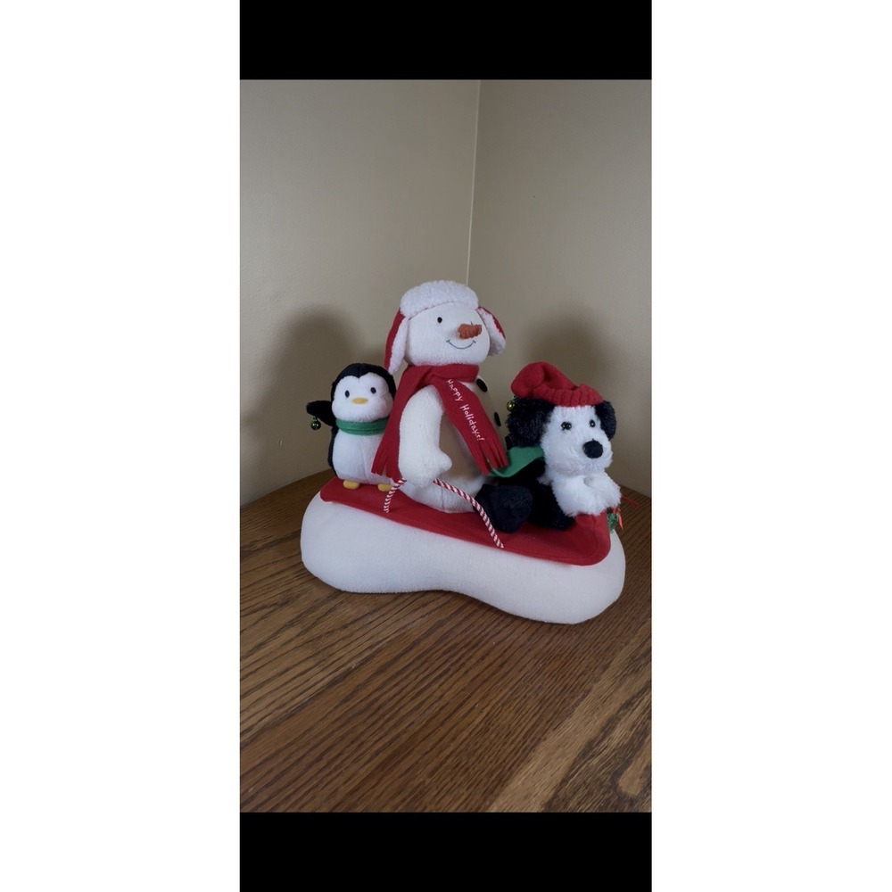 Hallmark Jingle Pals Snow What Fun Sledders Animated Singing Plush Snowman 2007